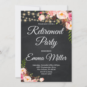 String Lights, Women's Retirement Party Invitation
