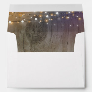String Lights Wood Rustic Wedding Envelopes