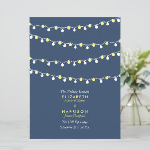 String Lights, Yellow & White Wedding Programme