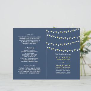 String Lights, Yellow & White Wedding Programme