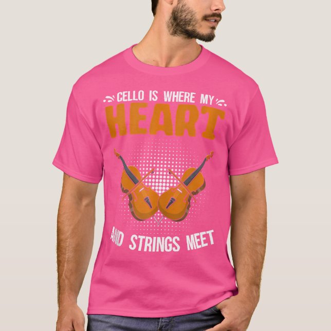 String Meets Cellist Player Orchestra Musician Cel T-Shirt (Front)