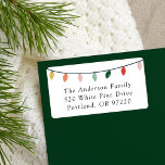 String of Christmas Light Bulbs Return Address Label<br><div class="desc">Add a festive touch to your envelopes this season with our cute holiday return address labels. The custom return address labels feature a string of Christmas lights at the top in gold, orange, blush pink, green, and red. Personalise the Christmas labels by adding your name and address. Designed to coordinate...</div>