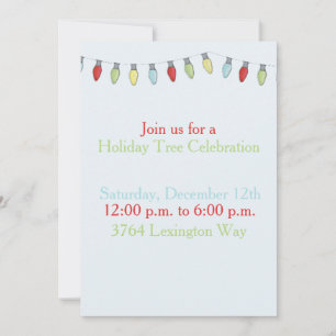 String of Christmas  Lights Editable Invitation