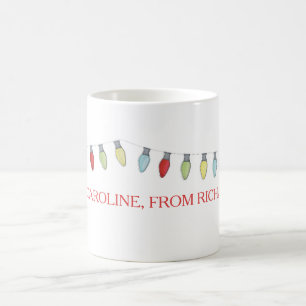 String of Christmas  Lights Editable Mug