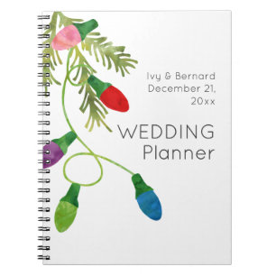 String of Colour Christmas Lights Wedding Planner Notebook