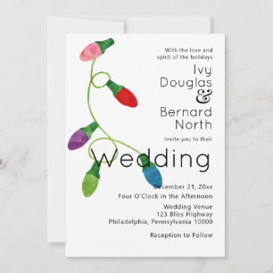 String of Coloured Christmas Lights, Wedding Announcement