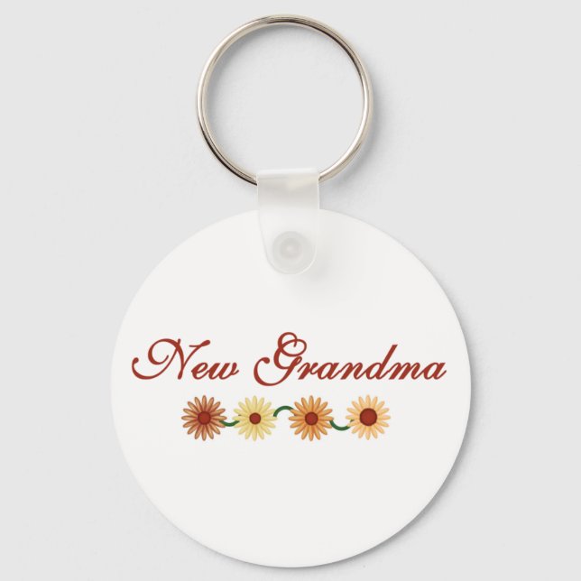 String of Flowers New Grandma Key Ring (Front)