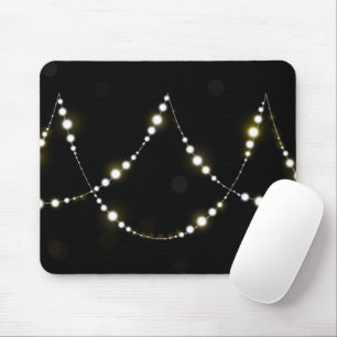 String of Glowing Lights on Black Mouse Mat