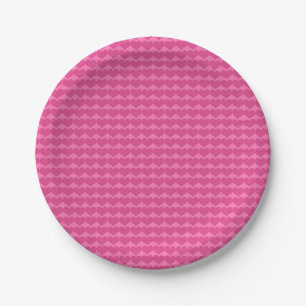 String of Hearts Love of Pink Cute Paper Plate
