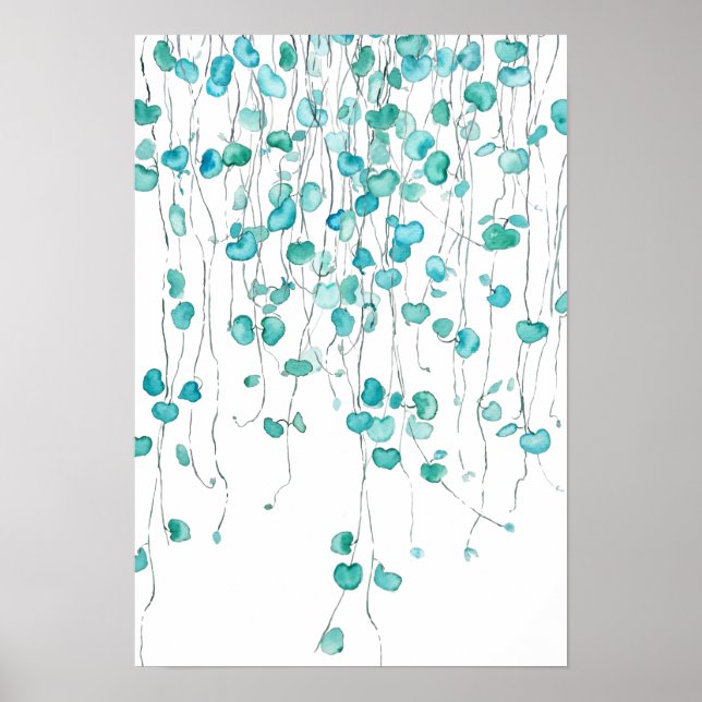 string of hearts watercolor  poster (Front)