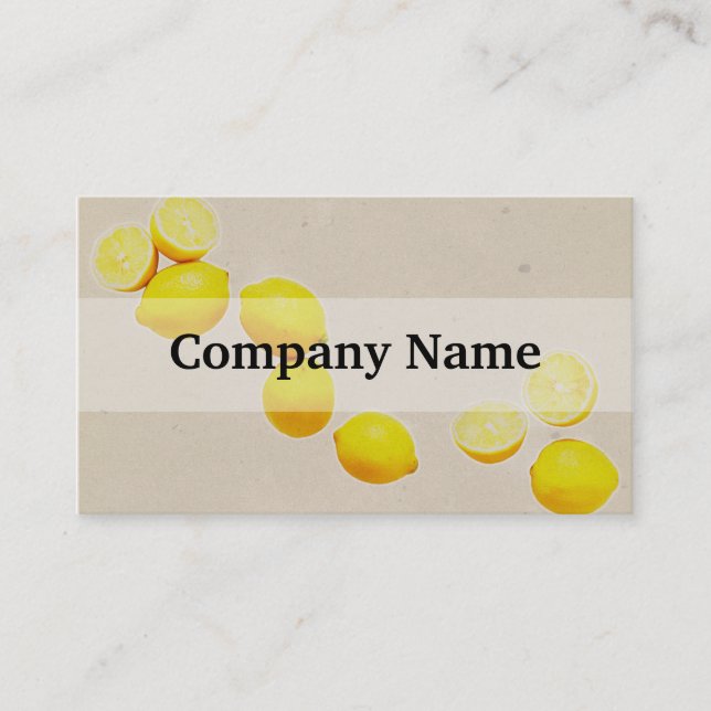 String of Lemons On Vintage Background Business Card (Front)