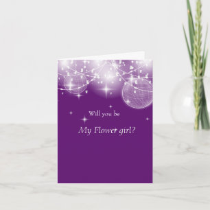 String of lights and stars flower girl thank you card