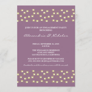 String of Lights Engagement Party Invite (lilac)