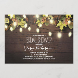 string of lights fall bridal shower invitation