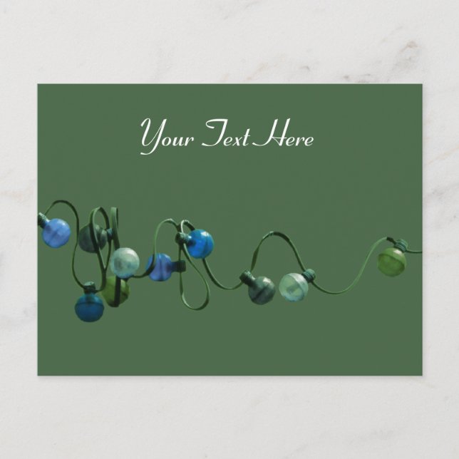 String of Lights Green Postcard (Front)
