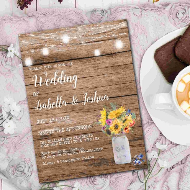 String of Lights | Mason Jar Wedding Invitation (Creator Uploaded)