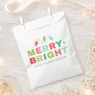 String Of Lights Merry and Bright Christmas Favour Bags