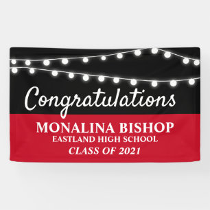 String Of Lights   Red Congratulations Graduate Banner