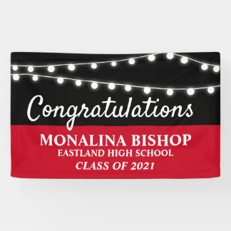 String Of Lights | Red Congratulations Graduate Banner