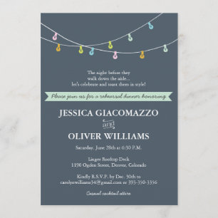 String of lights Rehearsal Dinner Invite