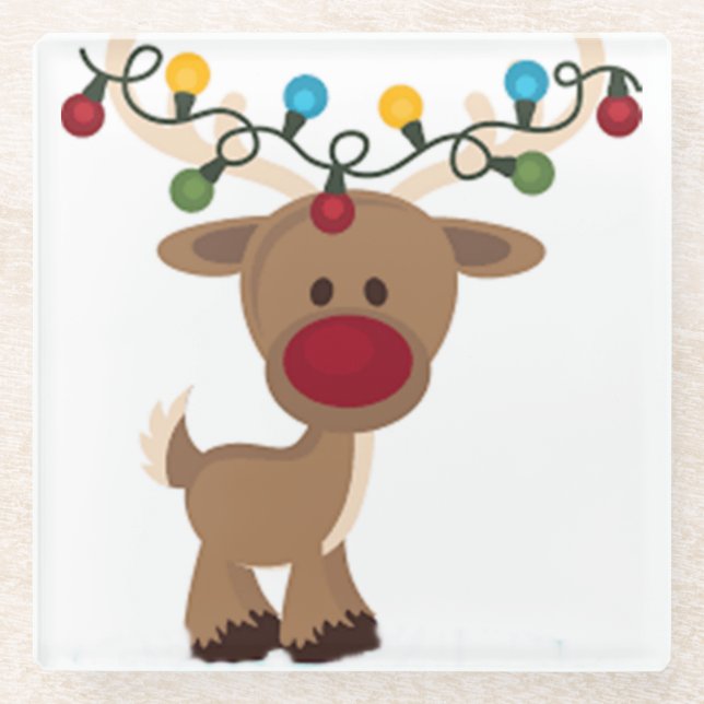 **STRING OF LIGHTS REINDEER** COASTER (Front)