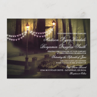 String of Lights Rustic Wedding Invitations