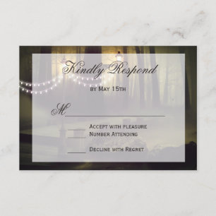 String of Lights Rustic Wedding RSVP Cards