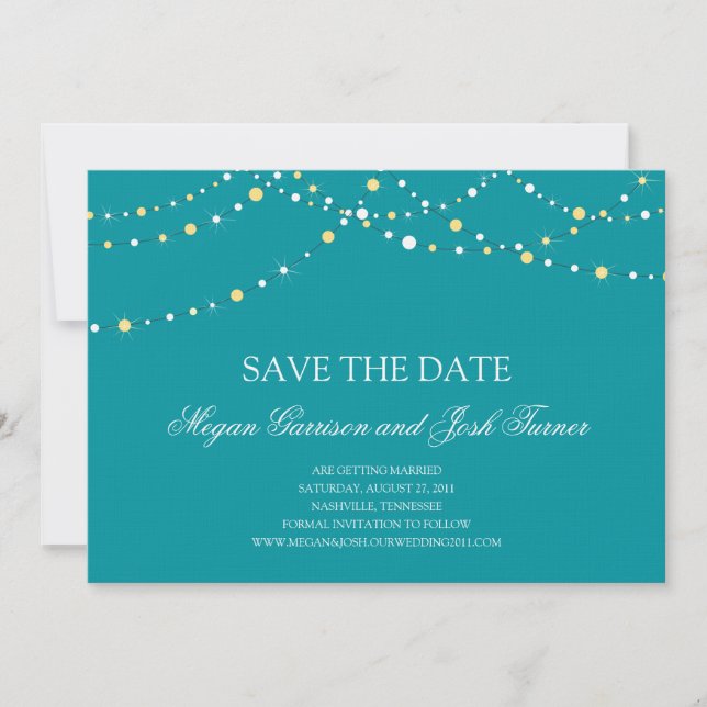 String of Lights Save the Date Invitation (Front)