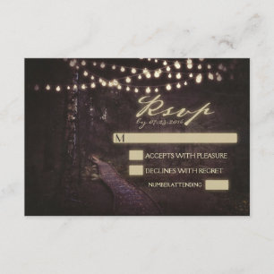 string of lights tree path wedding RSVP
