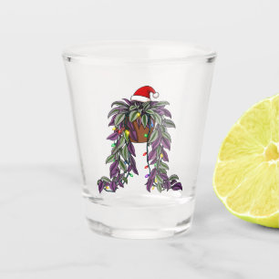 String of Pearls Hanging Plant Santa Hat Christmas Shot Glass