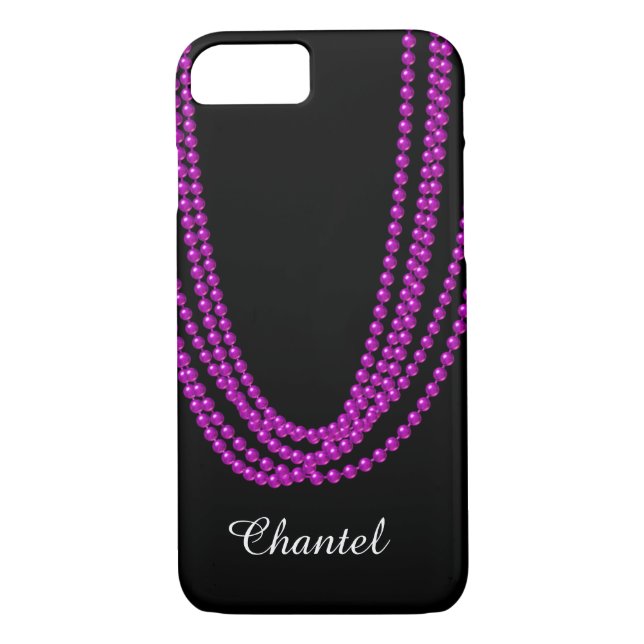 String of Pearls iPhone 7 Case in purple (Back)