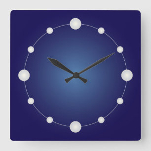 string of pearls square wall clock