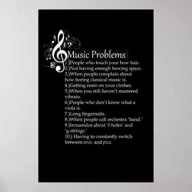 String Problems List Poster (Front)