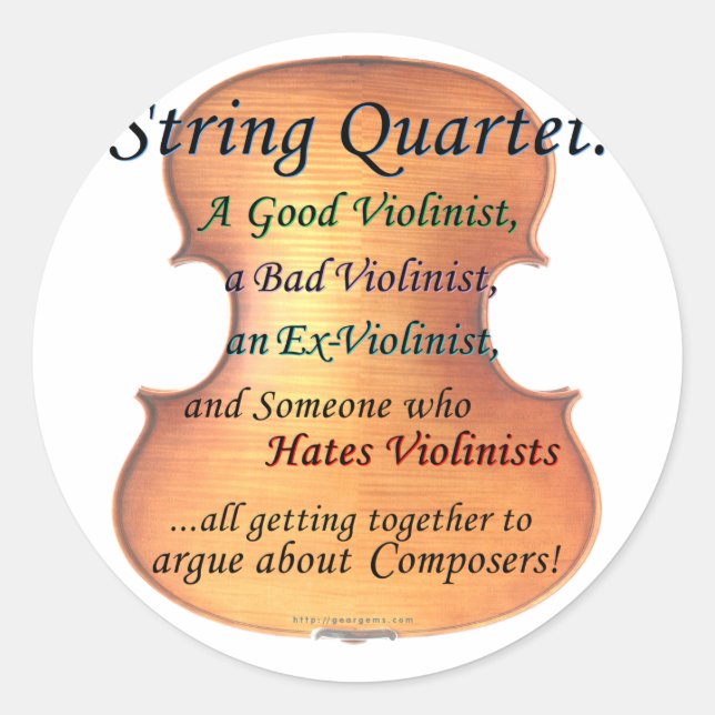 String Quartet definition Classic Round Sticker (Front)