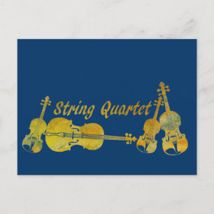 String Quartet in Gold Postcard