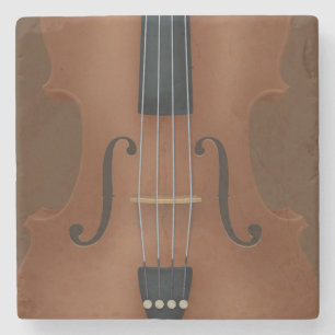 Stringed Instrument Cello Violin Viola Detail Stone Coaster