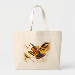 Strings and Keys_ Large Tote Bag