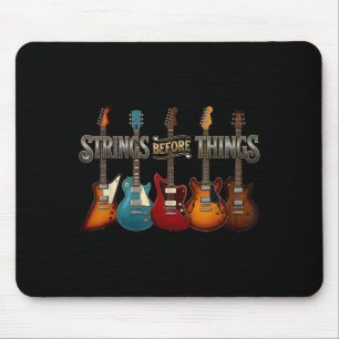 Strings Before Thing Funny Men Vintage Acoustic Mouse Mat
