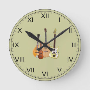Strings-Musical Instruments Round Clock