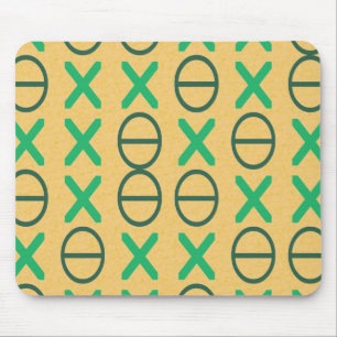 Strings of Geometric Symbols Green Mouse Mat