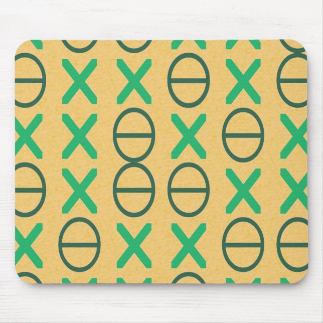 Strings of Geometric Symbols Green Mouse Mat (Front)
