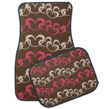 Strings of Hearts on Chocolate Car Mats