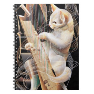 Strings of Imagination – Surreal Cat Notebook