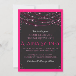 STRINGS OF STARS Bat Mitzvah Invitation