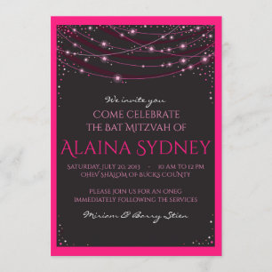 STRINGS OF STARS Bat Mitzvah Invitation