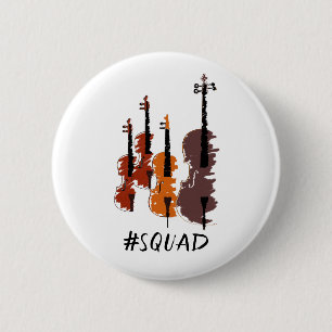 Strings Squad Music Instrument 6 Cm Round Badge