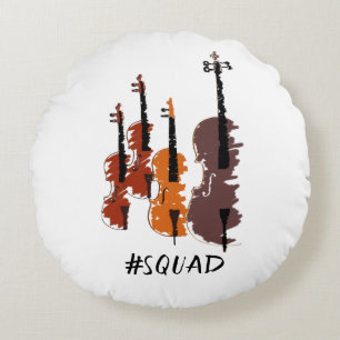 Strings Squad Music Instruments Round Cushion