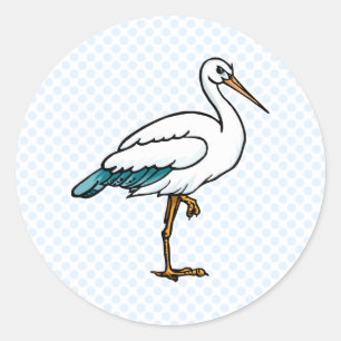 Stringy Stork Classic Round Sticker