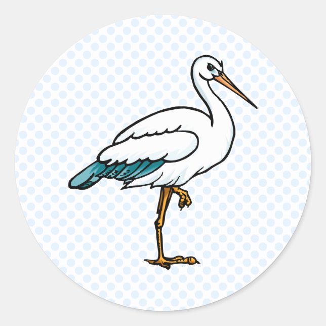 Stringy Stork Classic Round Sticker (Front)