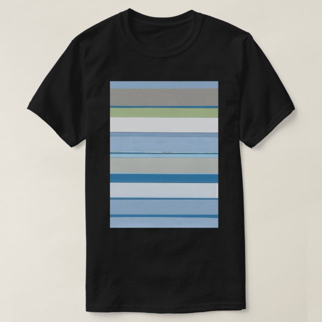 Strip across blue white ochre T-Shirt (Design Front)
